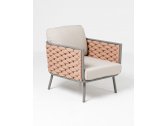 Кресло плетеное RosaDesign Manhattan алюминий, роуп, ткань антрацит, розовый Фото 2