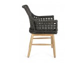 Кресло плетеное с подушкой Garden Relax Wilson тик, алюминий, искусственный ротанг, олефин натуральный, черный, серый Фото 3