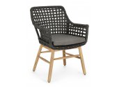 Кресло плетеное с подушкой Garden Relax Wilson тик, алюминий, искусственный ротанг, олефин натуральный, черный, серый Фото 1