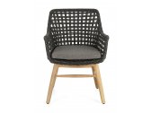 Кресло плетеное с подушкой Garden Relax Wilson тик, алюминий, искусственный ротанг, олефин натуральный, черный, серый Фото 2