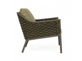 Лаунж-кресло плетеное с подушкой Garden Relax Everly алюминий, роуп, олефин коричневый, зеленый, оливковый Фото 3