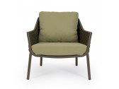 Лаунж-кресло плетеное с подушкой Garden Relax Everly алюминий, роуп, олефин коричневый, зеленый, оливковый Фото 2
