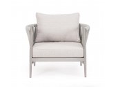 Лаунж-кресло плетеное с подушками Garden Relax Jacinta алюминий, роуп, олефин лунный Фото 2