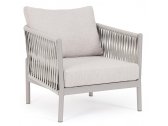 Лаунж-кресло плетеное с подушками Garden Relax Florencia алюминий, роуп, олефин лунный Фото 1