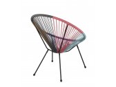 Лаунж-кресло плетеное с подушками Garden Relax Parker сталь, роуп антрацит, разноцветный Фото 2