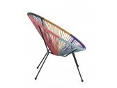Лаунж-кресло плетеное с подушками Garden Relax Parker сталь, роуп антрацит, разноцветный Фото 3