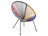 Лаунж-кресло плетеное с подушками Garden Relax Parker сталь, роуп антрацит, разноцветный Фото 1