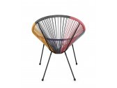 Лаунж-кресло плетеное с подушками Garden Relax Parker сталь, роуп антрацит, разноцветный Фото 4