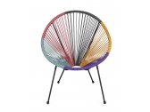 Лаунж-кресло плетеное с подушками Garden Relax Parker сталь, роуп антрацит, разноцветный Фото 5