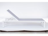 Шезлонг-лежак металлический Garden Relax Skipper алюминий, текстилен белый Фото 4