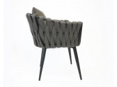 Кресло плетеное с подушками Tagliamento Verona алюминий, роуп, акрил антрацит, темно-серый, темно-коричневый Фото 3