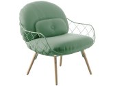 Лаунж-кресло мягкое Magis Pina массив ясеня, сталь, ткань натуральный, светло-зеленый Фото 1
