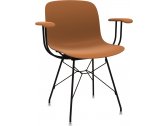 Кресло пластиковое Magis Troy сталь, полипропилен черный, коричневый Фото 1