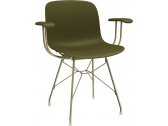 Кресло пластиковое Magis Troy сталь, полипропилен золотой, темно-зеленый Фото 1