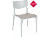 Стул пластиковый с обивкой Ibiza Town Chair Pad стеклопластик, ткань белый, тортора Фото 1