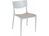 Стул пластиковый с обивкой Ibiza Town Chair Pad стеклопластик, ткань белый, тортора Фото 4