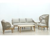 Комплект деревянной мебели Tagliamento Mali эвкалипт, алюминий, роуп, ткань натуральный Фото 15