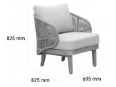 Комплект деревянной мебели Tagliamento Mali эвкалипт, алюминий, роуп, ткань натуральный Фото 4
