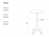 Стол барный ламинированный Ibiza Quatro High Fix алюминий, компакт-ламинат HPL песочный, белый Фото 2