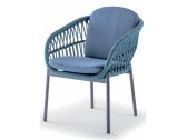 Кресло плетеное с подушками Grattoni Elba алюминий, роуп, олефин синий Фото 1