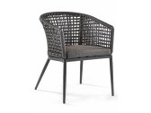 Кресло плетеное мягкое Grattoni Cuba алюминий, роуп, олефин черный, темно-серый Фото 1