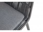 Стул плетеный барный с подушкой Grattoni Como алюминий, роуп, олефин антрацит, темно-серый Фото 4