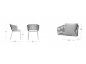 Кресло плетеное с подушкой Scab Design Lisa Filo Nest сталь, роуп, акрил мокко, глиняный, кремовый Фото 2