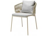 Кресло плетеное с подушкой Scab Design Lisa Filo Nest сталь, роуп, акрил тортора, глиняный, белый Фото 1
