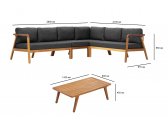 Комплект деревянной плетеной мебели Tagliamento Idea ироко, роуп, ткань Фото 2