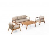 Комплект деревянной плетеной мебели Tagliamento Idea ироко, роуп, ткань Фото 4