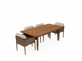 Комплект деревянной плетеной мебели Tagliamento Knob ироко, роуп, ткань Фото 7