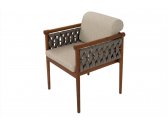 Комплект деревянной плетеной мебели Tagliamento Knob ироко, роуп, ткань Фото 9