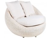 Кресло плетеное с подушкой POINT Bubble Armchair алюминий, искусственный ротанг, акрил слоновая кость Фото 1
