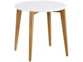 Столик плетеный кофейный POINT ARC Corner Table тик, искусственный ротанг белый Фото 1