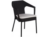 Кресло плетеное с подушкой POINT Caddie алюминий, искусственный ротанг, ткань черный Фото 1