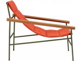 Кресло лаунж металлическое Scab Design Dress Code Glam Outdoor сталь, ироко, акрил оливковый, красный Фото 1