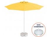 Зонт пляжный с базой на колесах THEUMBRELA SEMSIYE EVI Kiwi Clips&Base алюминий, олефин белый, желтый Фото 1
