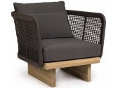 Кресло плетеное с подушками Garden Relax Xylia тик, роуп, sunbrella натуральный, серый Фото 1