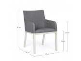 Кресло металлическое с обивкой Garden Relax Owen алюминий, текстилен, олефин белый, серый Фото 2