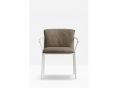 Кресло металлическое с подушкой PEDRALI Lamorisse алюминий, ткань белый, тортора Фото 6