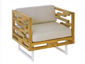 Кресло деревянное с подушками EMU Kontiki дерево, ткань натуралный Фото 1