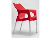 Кресло пластиковое огнестойкое Scab Design Ola алюминий, полипропилен красный Фото 3
