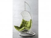 Кресло плетеное подвесное 4SIS Виши алюминий, искусственный ротанг, ткань белый Фото 4