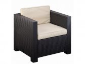 Кресло плетеное POLTRONA с подушками Shaf пластик шоколадный Фото 1