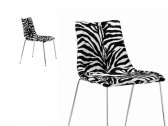 Стул пластиковый с обивкой Scab Design Zebra Pop 4 legs  сталь, поликарбонат, ткань черный, белый Фото 2