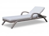 Шезлонг-лежак плетеный с матрасом Skyline Design Imperial металл, искусственный ротанг серый, бежевый Фото 1