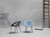 Кресло пластиковое Scab Design Drop 4 legs сталь, технополимер антрацит, голубой Фото 4