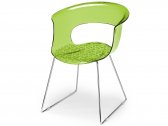 Кресло пластиковое прозрачное Scab Design Miss B Antishock сталь, поликарбонат хром, зеленый Фото 1