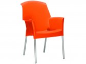Кресло пластиковое Scab Design Super Jenny анодированный алюминий, полипропилен оранжевый Фото 1