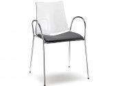 Кресло пластиковое с подушкой Scab Design Zebra Antishock сталь, поликарбонат, ткань белый Фото 1